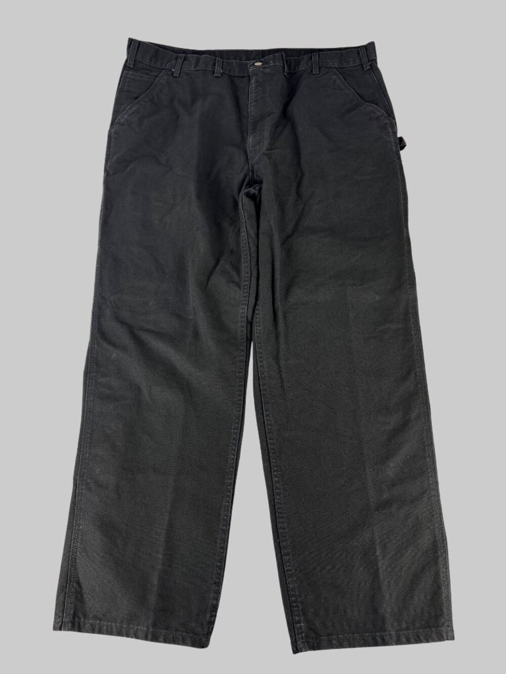 VTG Carhartt B11 Loose Fit Black Washed Duck Canvas Carpenter Work Pants 44x34